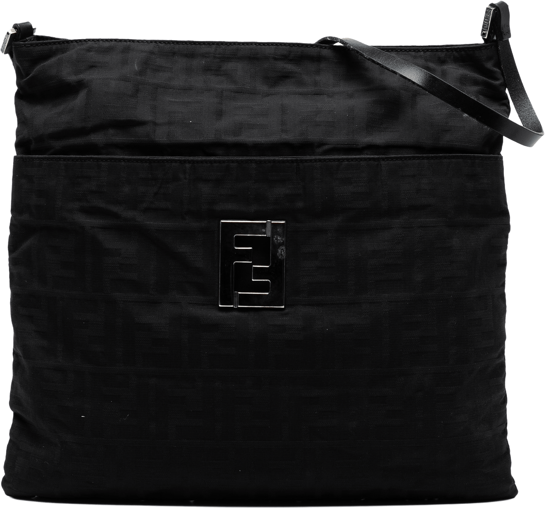 Fendi Zucca Canvas Shoulder Bag, från Luxclusif, i färgen black.