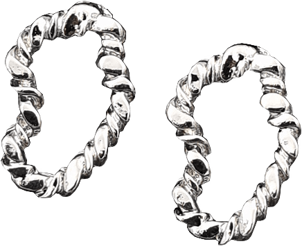 Örhänge Med Oregelbunden Form, från Complement, i färgen silver.