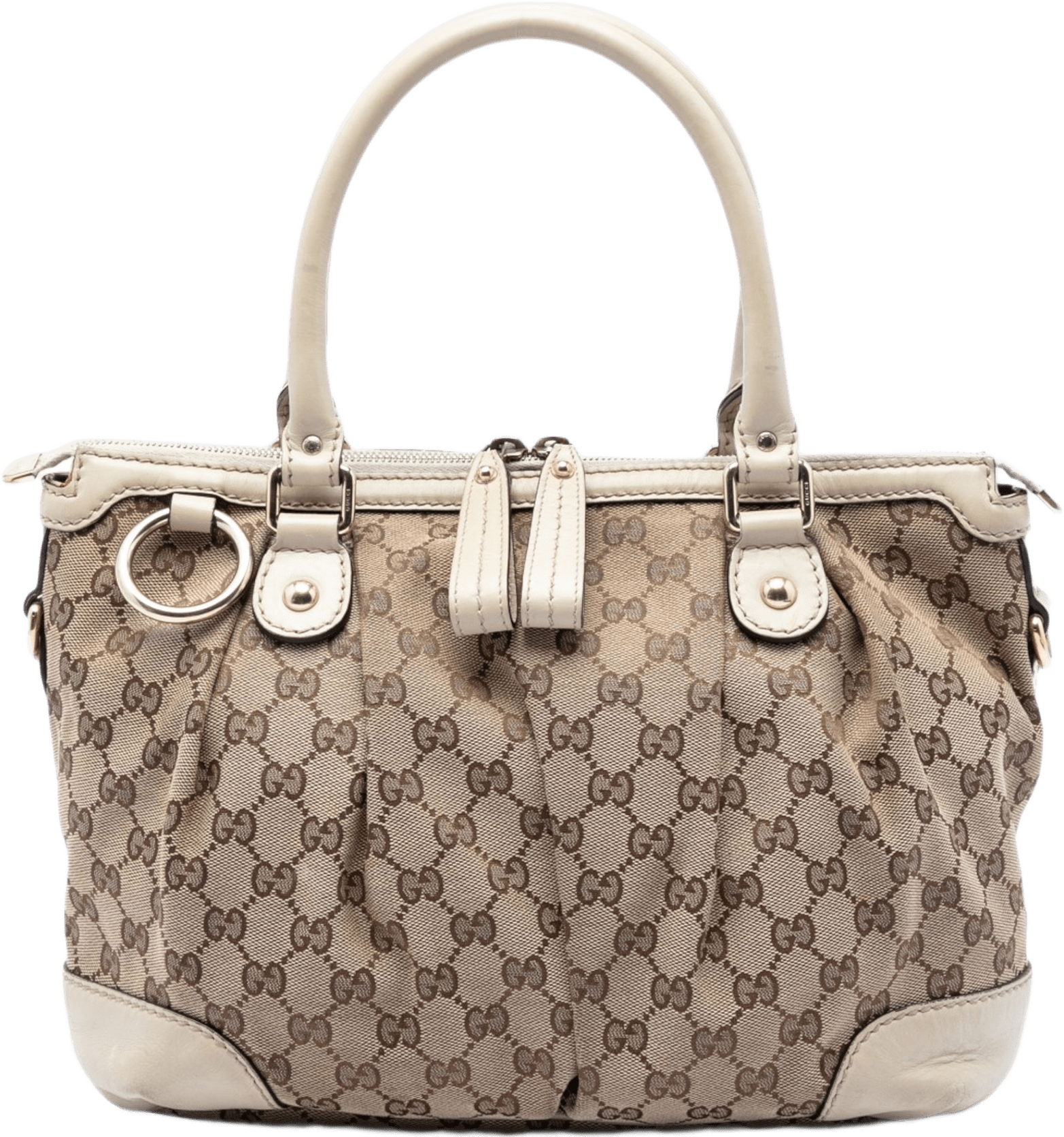 Gucci Gg Canvas Sukey Satchel, från Luxclusif, i färgen vit.