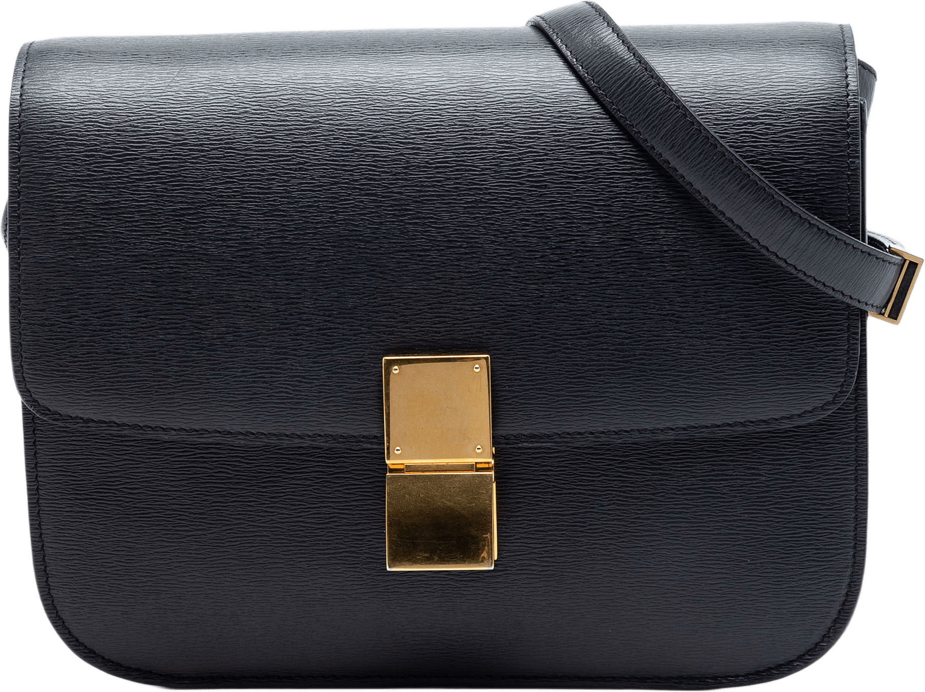 Celine Medium Liege Calfskin Classic Box, från Luxclusif, i färgen black.
