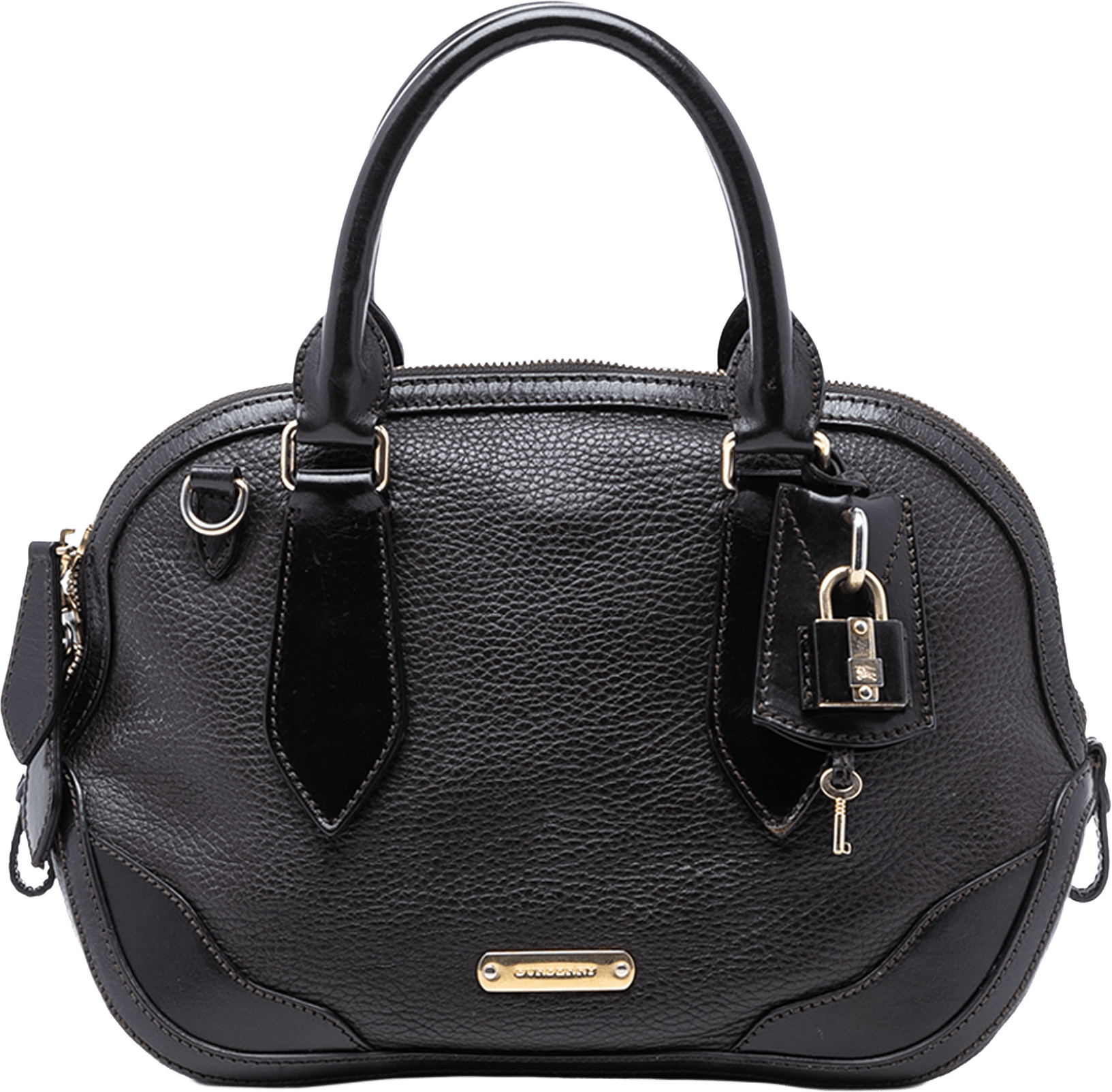 Burberry Small Grained Calfskin Orchard Bowling Bag, från Luxclusif, i färgen dark brown.