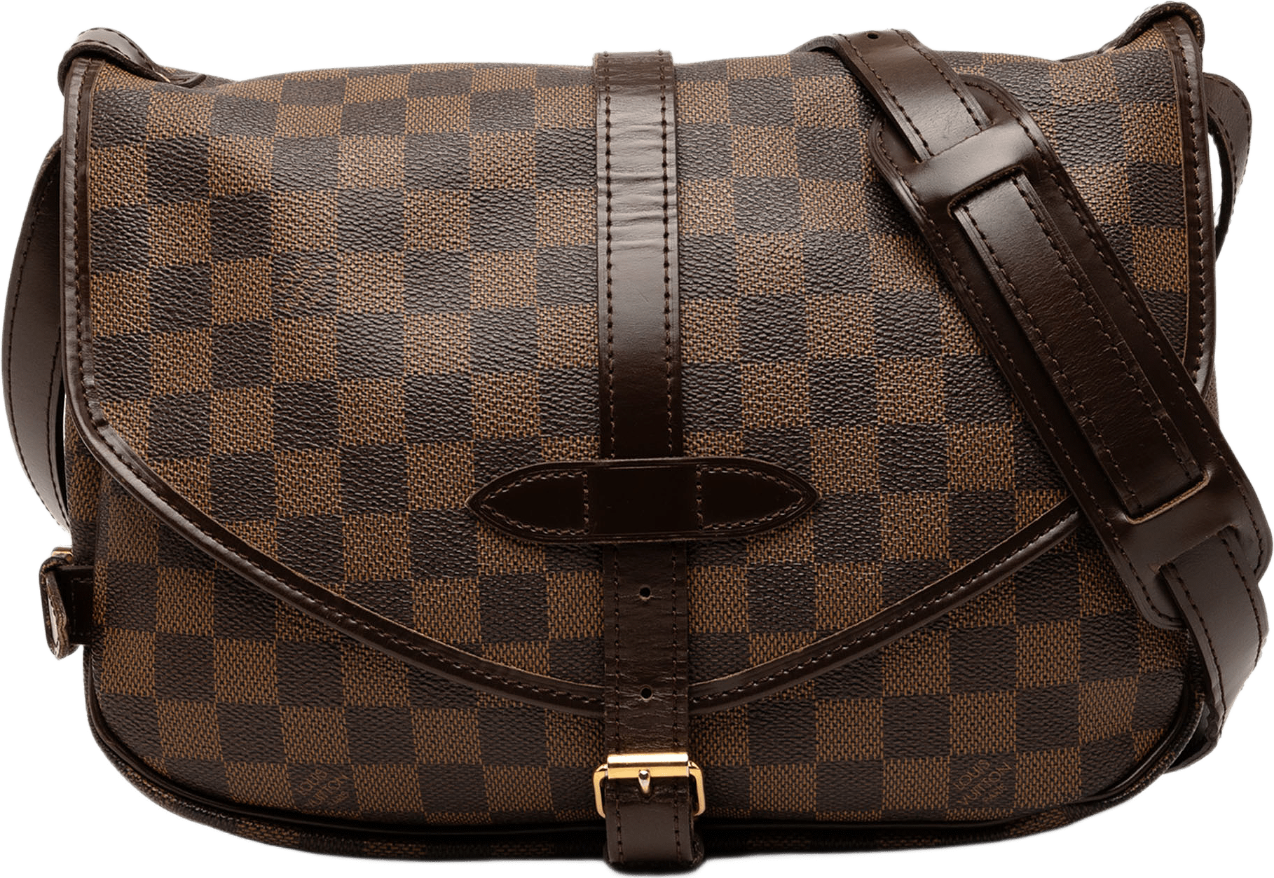 Louis Vuitton Damier Ebene Saumur 30, från Luxclusif, i färgen brown.