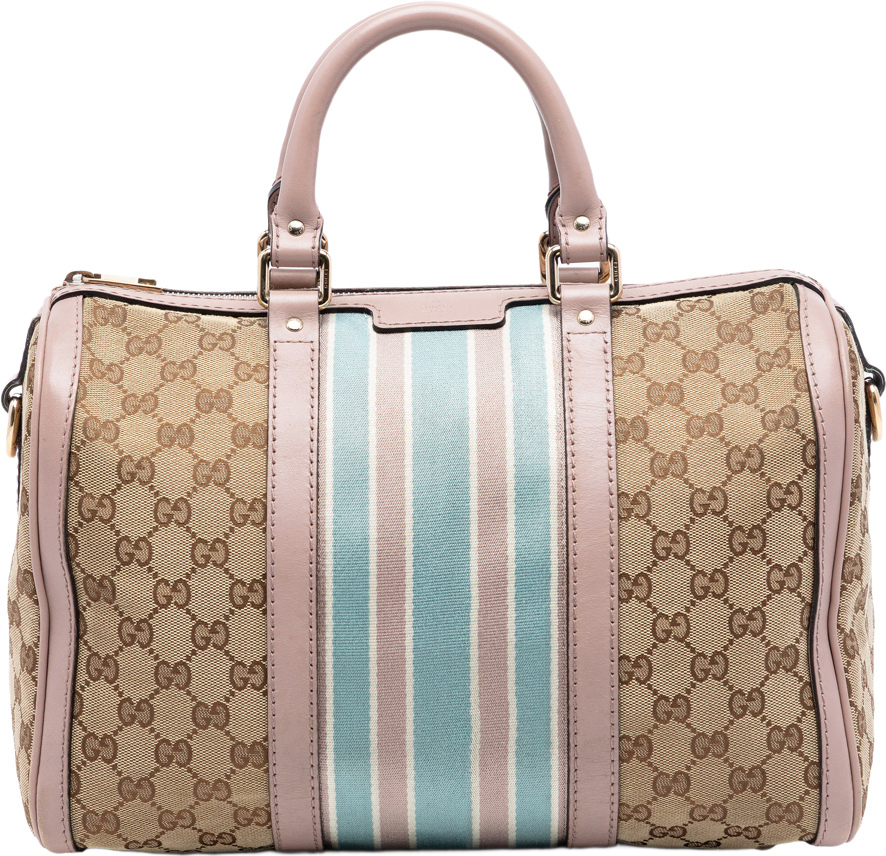 Gucci Medium Gg Canvas Web Joy Boston Bag, från Luxclusif, i färgen beige.