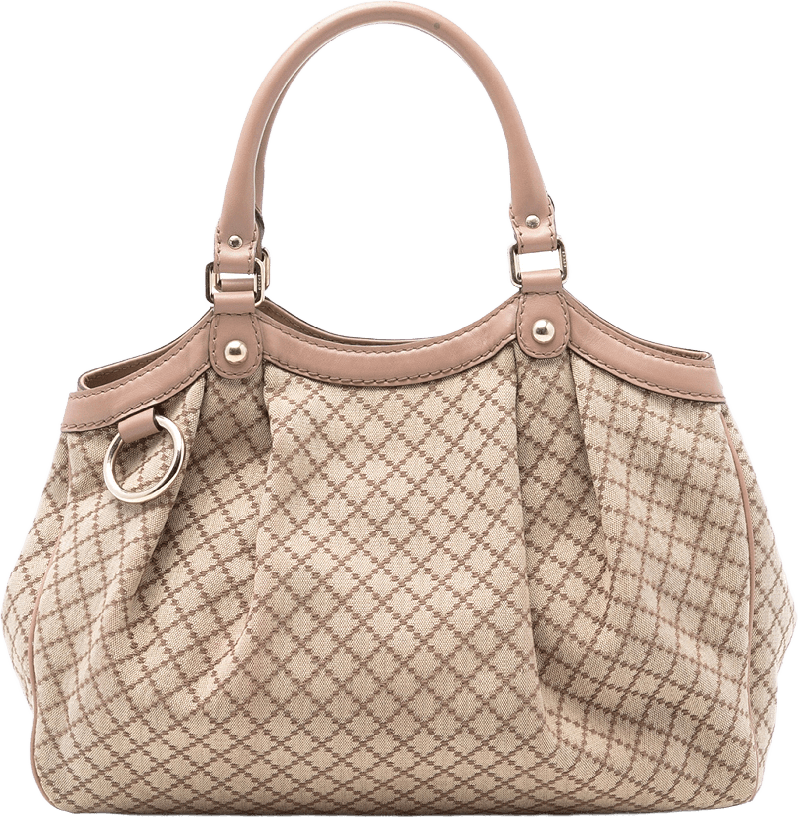 Gucci Medium Diamante Canvas Sukey Tote, från Luxclusif, i färgen beige.