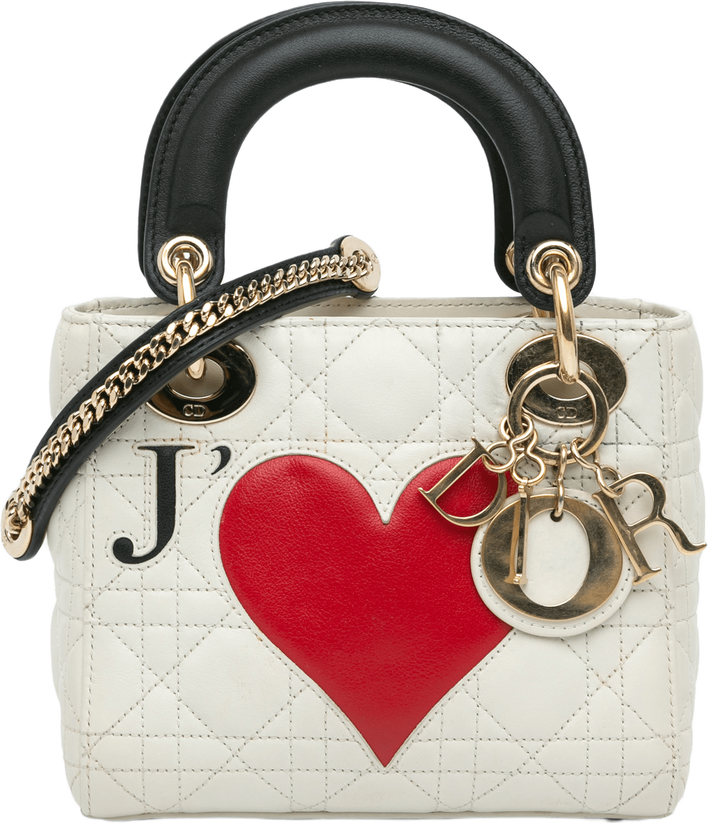 Dior Dioramour Chinese Valentines Mini Lambskin Cannage Lady Dior, från Luxclusif, i färgen white.