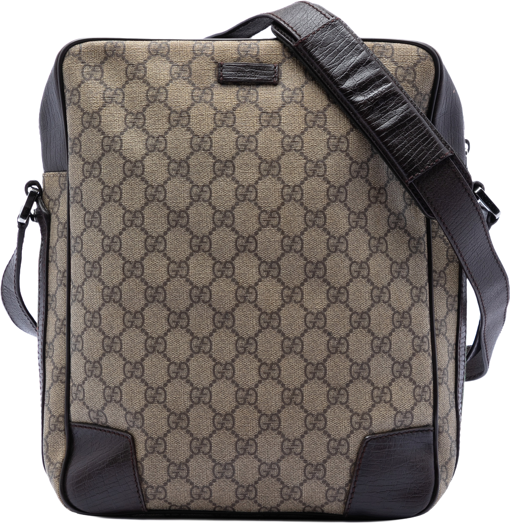 Gucci Gg Supreme Web Crossbody, från Luxclusif, i färgen beige.