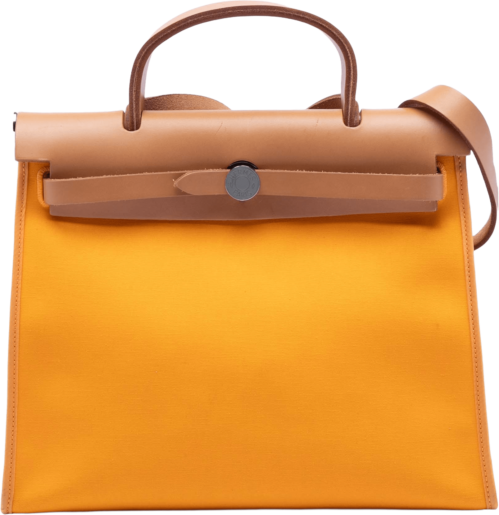 Hermès Toile Herbag Zip 31, från Luxclusif, i färgen light orange.