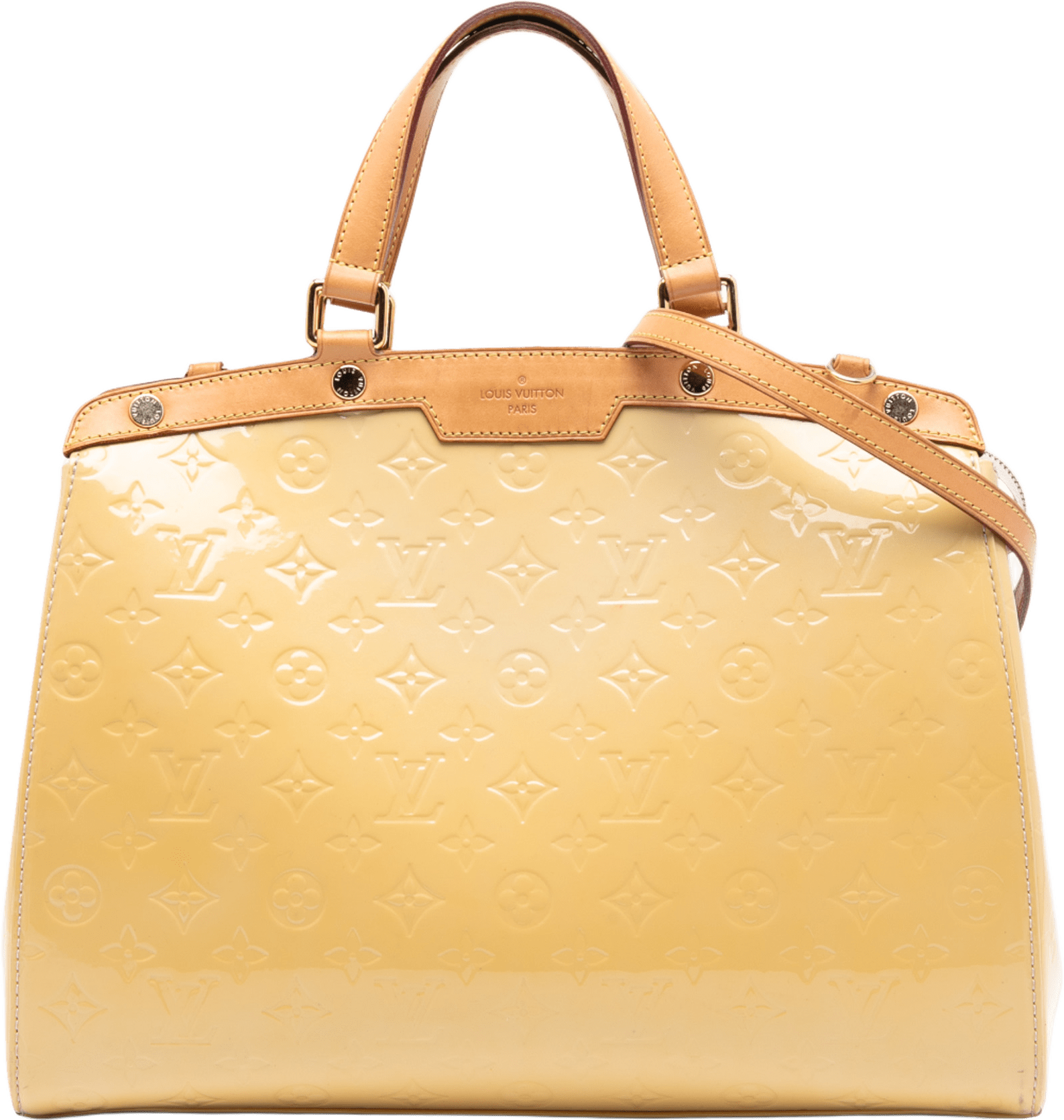 Louis Vuitton Monogram Vernis Brea Gm, från Luxclusif, i färgen beige.