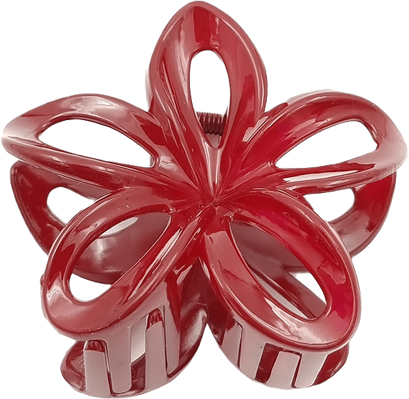 Blomformad Hårklämma, från Complement, i färgen wine.