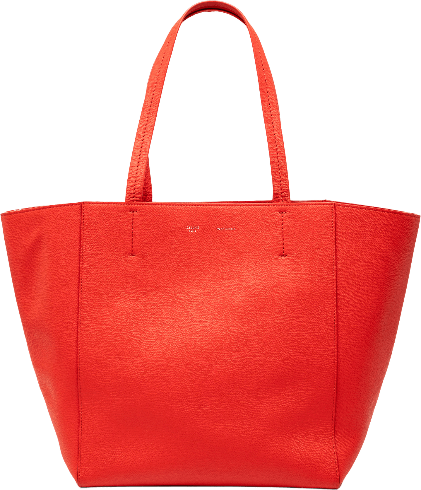 Celine Small Grained Calfskin Horizontal Phantom Cabas Tote, från Luxclusif, i färgen red.