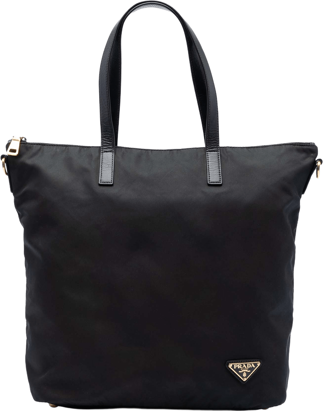 Prada Tessuto Zip Top Convertible Tote, från Luxclusif, i färgen dark brown.