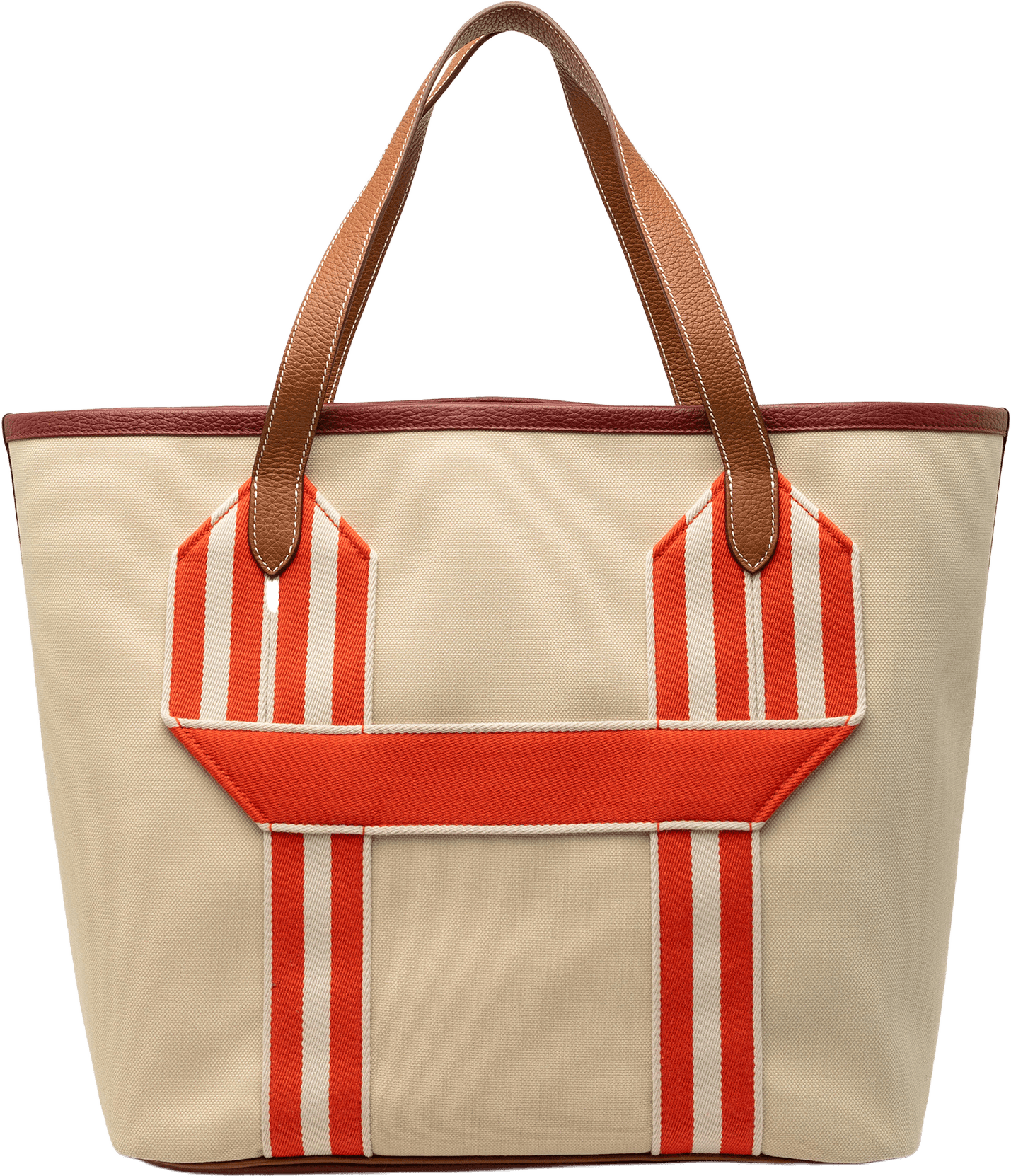 Hermès Toile And Clemence Pursangle Tote, från Luxclusif, i färgen beige.
