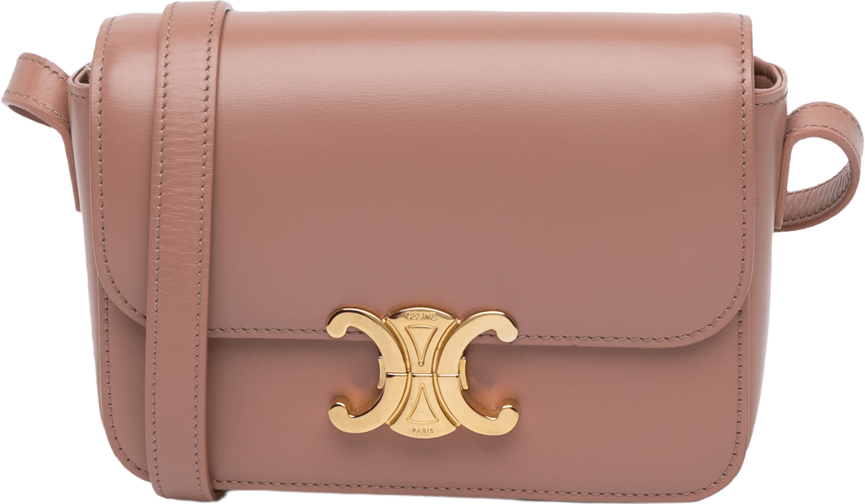 Celine Teen Shiny Calfskin Triomphe Crossbody