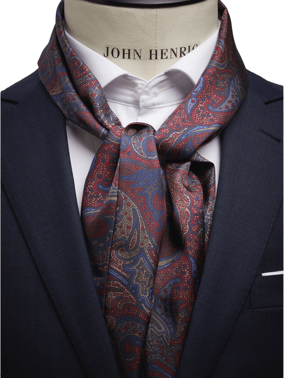 Silk Scarf Paisley, från John Henric, i färgen burgundy.