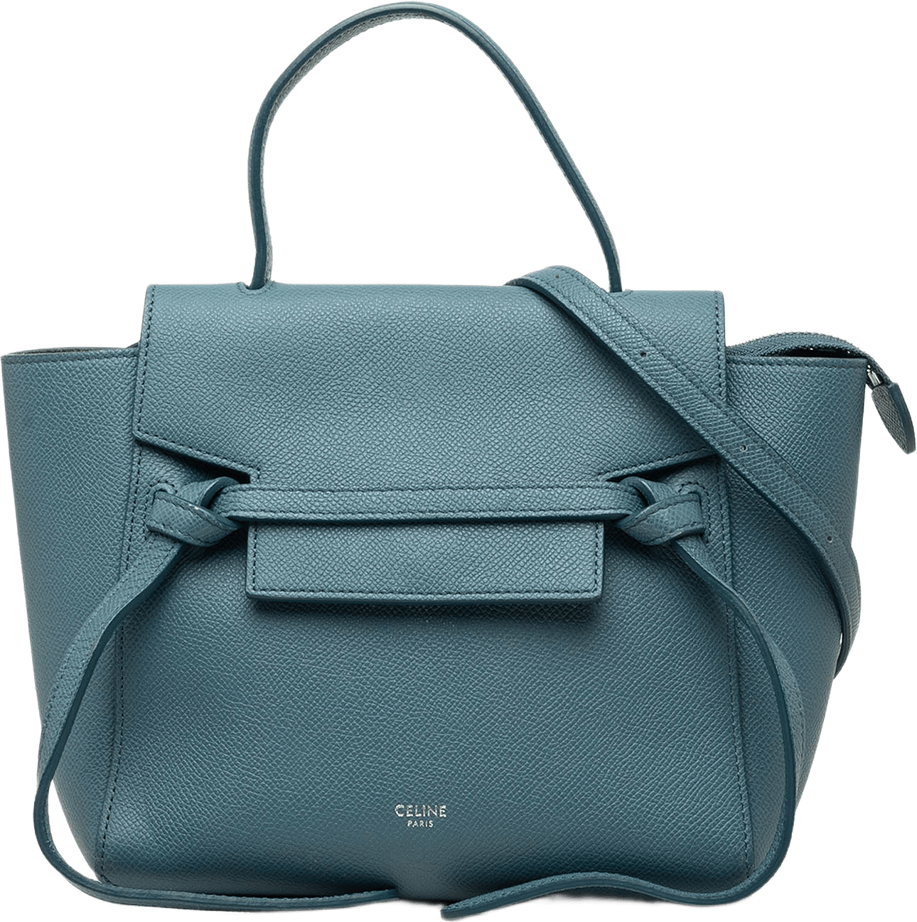 Celine Nano Grained Calfskin Belt Bag, från Luxclusif, i färgen blå.