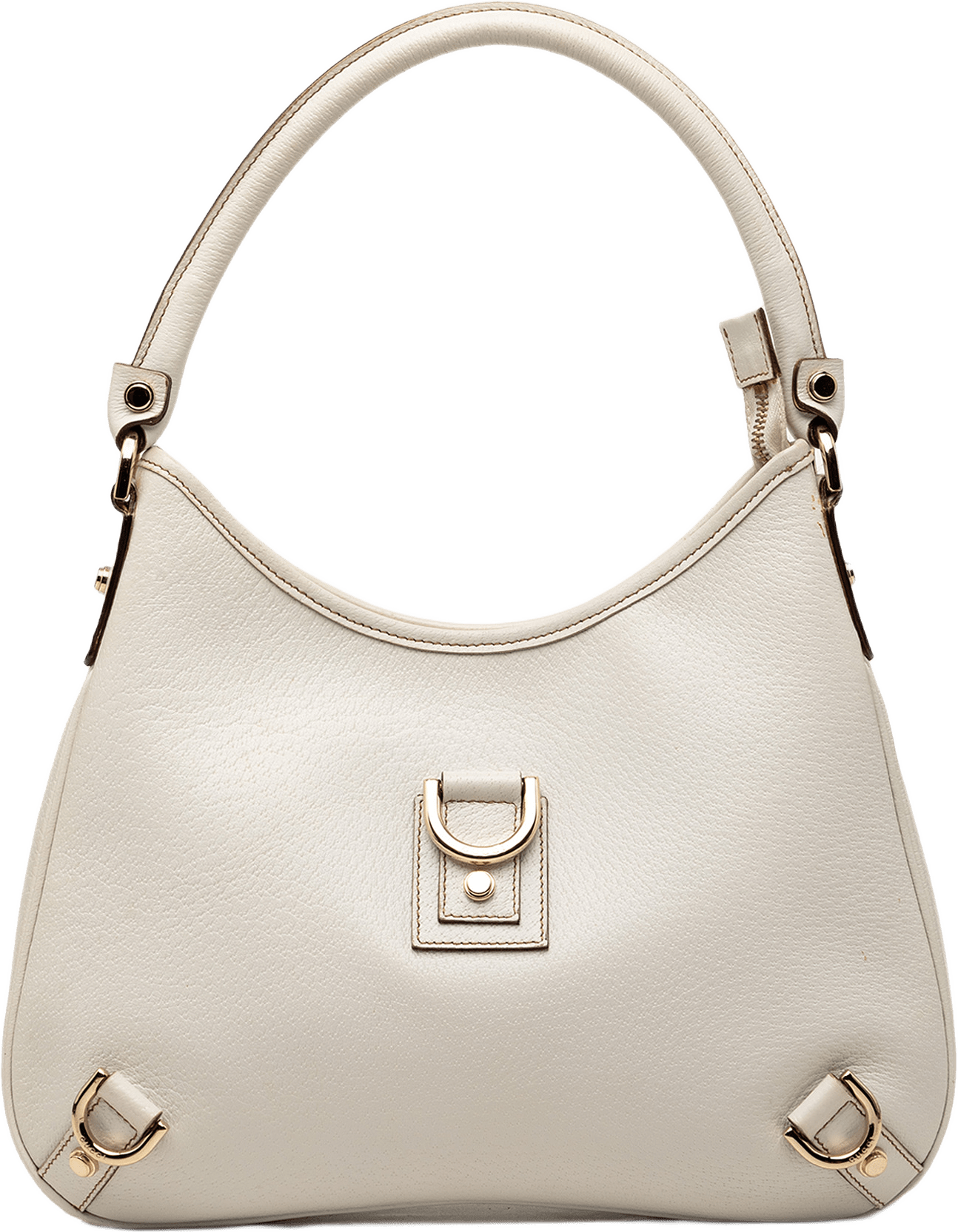 Gucci Calfskin Abbey D Ring Shoulder Bag, från Luxclusif, i färgen white.