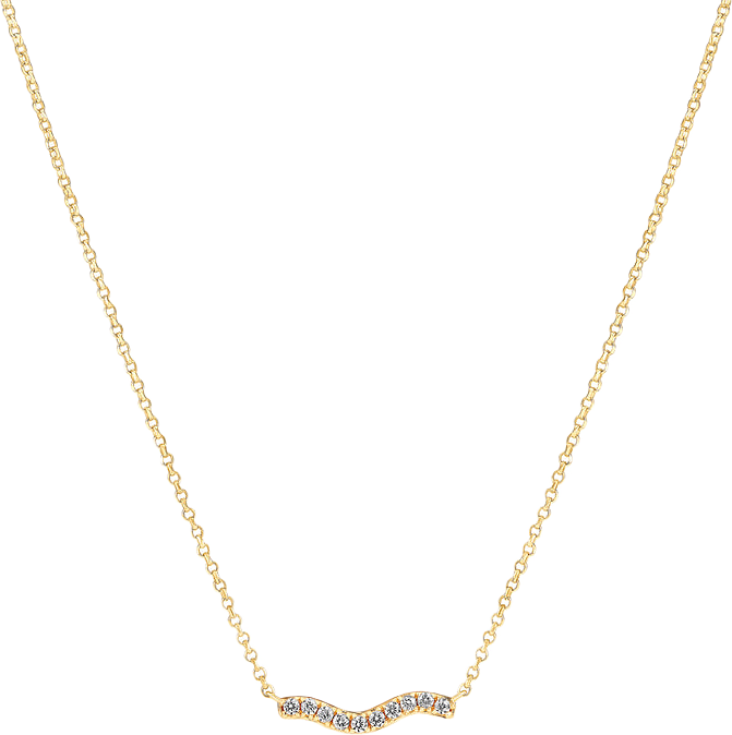 Ellera Waves Necklace, från Sif Jakobs Jewellery, i färgen guld.