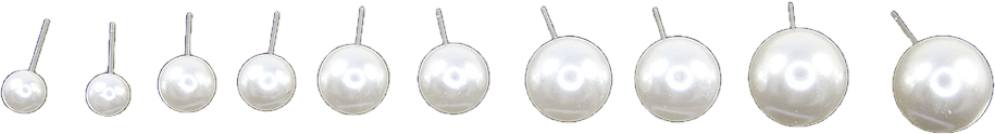 5 par örhängen med pärlor, 6 mm + 8 mm+ 10 mm + 12 mm + 14mm