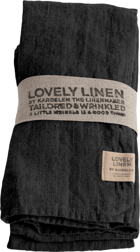 Servetter Lovely - Tvättat Lin, från Lovely Linen, i färgen mörkgrå.