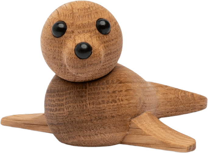 Mini Säl Trädekoration 9 Cm Ek, från Spring Copenhagen, i färgen beige.