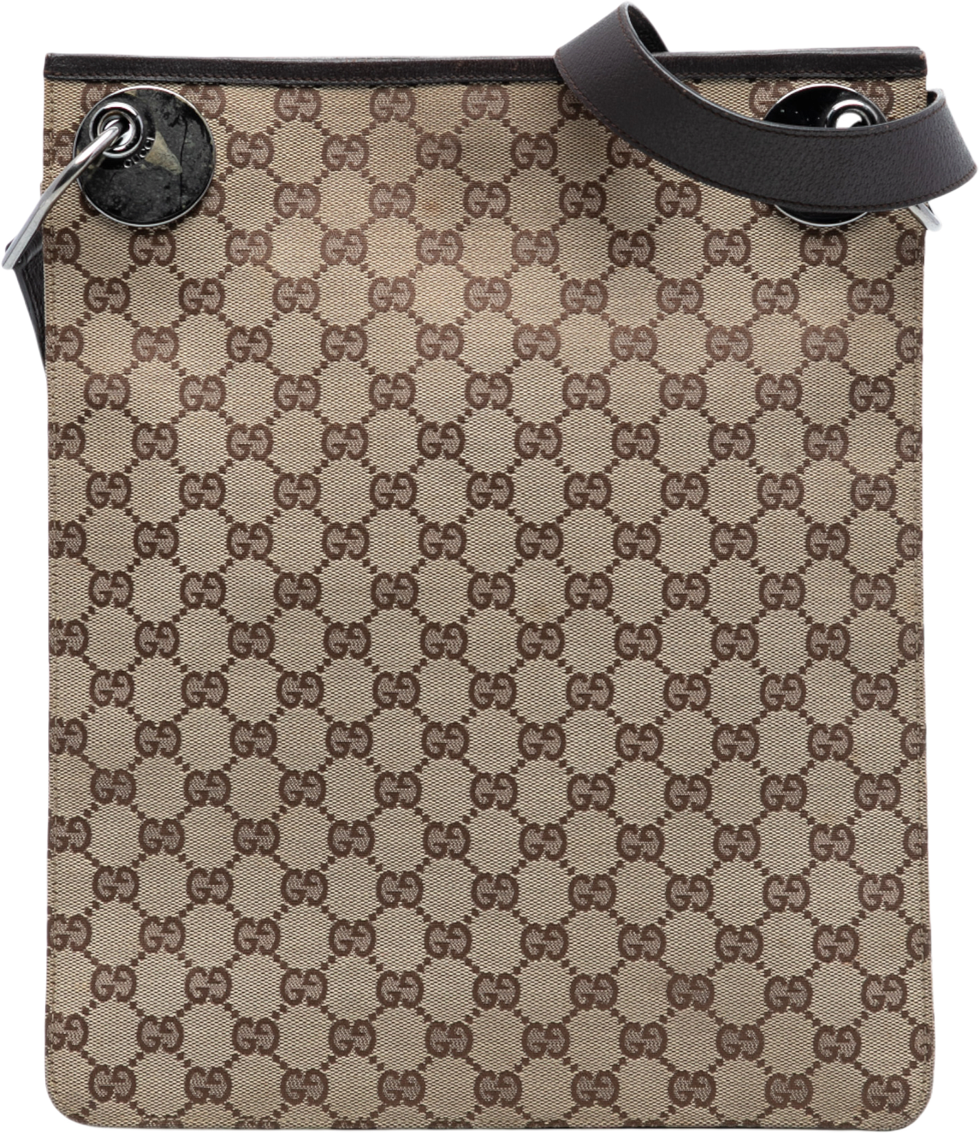 Gucci Gg Canvas Eclipse Crossbody, från Luxclusif, i färgen beige.