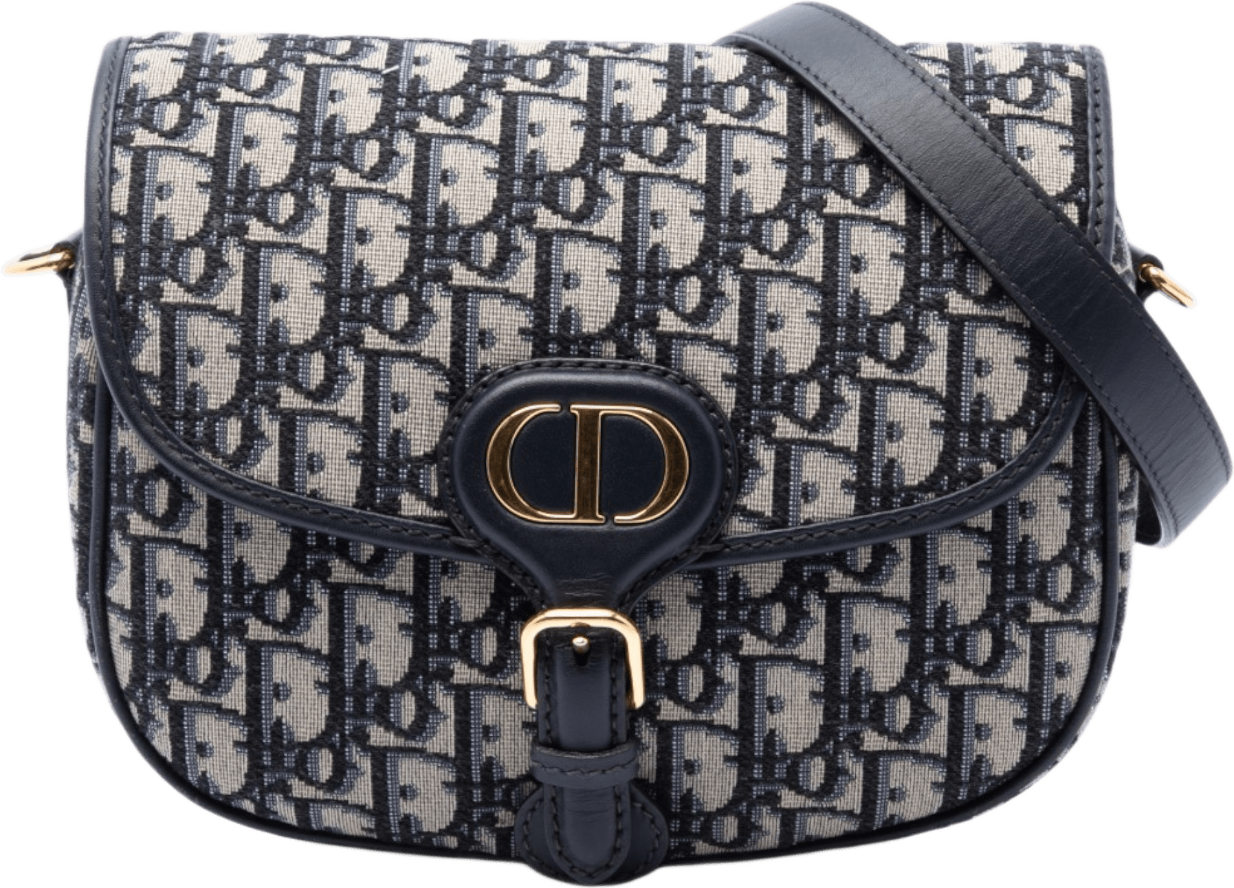 Dior Medium Oblique Canvas Bobby Crossbody, från Luxclusif, i färgen blå.