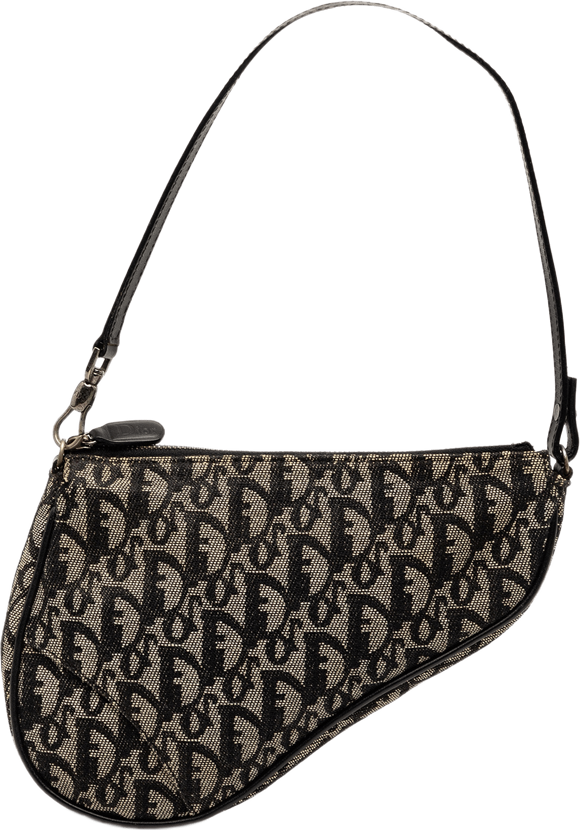 Dior Mini Diorissimo Canvas Saddle Pochette, från Luxclusif, i färgen black.