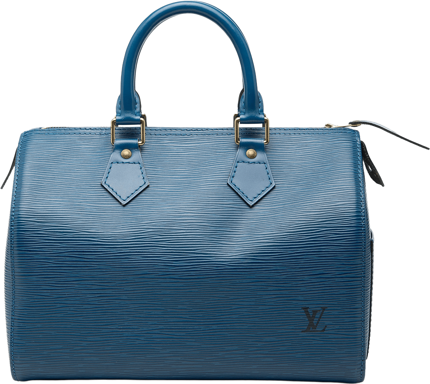 Louis Vuitton Epi Speedy 25, från Luxclusif, i färgen blue.
