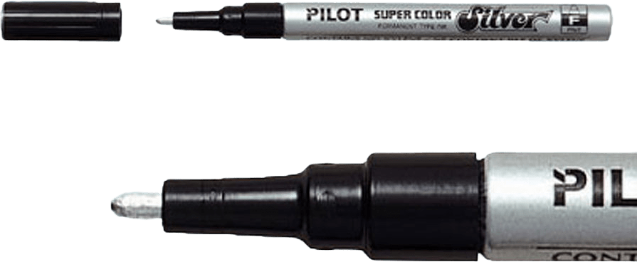 Märkpenna F silver 1,0 mm, från Pilot, i färgen Silver.