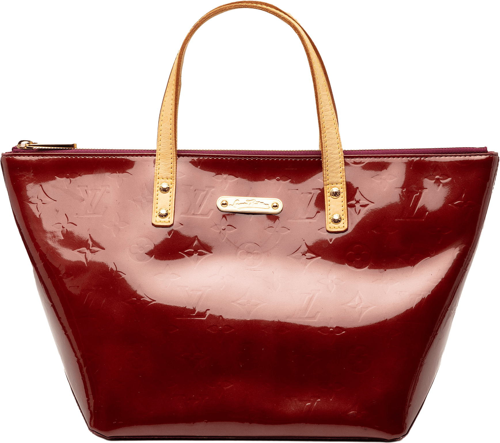 Louis Vuitton Monogram Vernis Bellevue Pm, från Luxclusif, i färgen red.