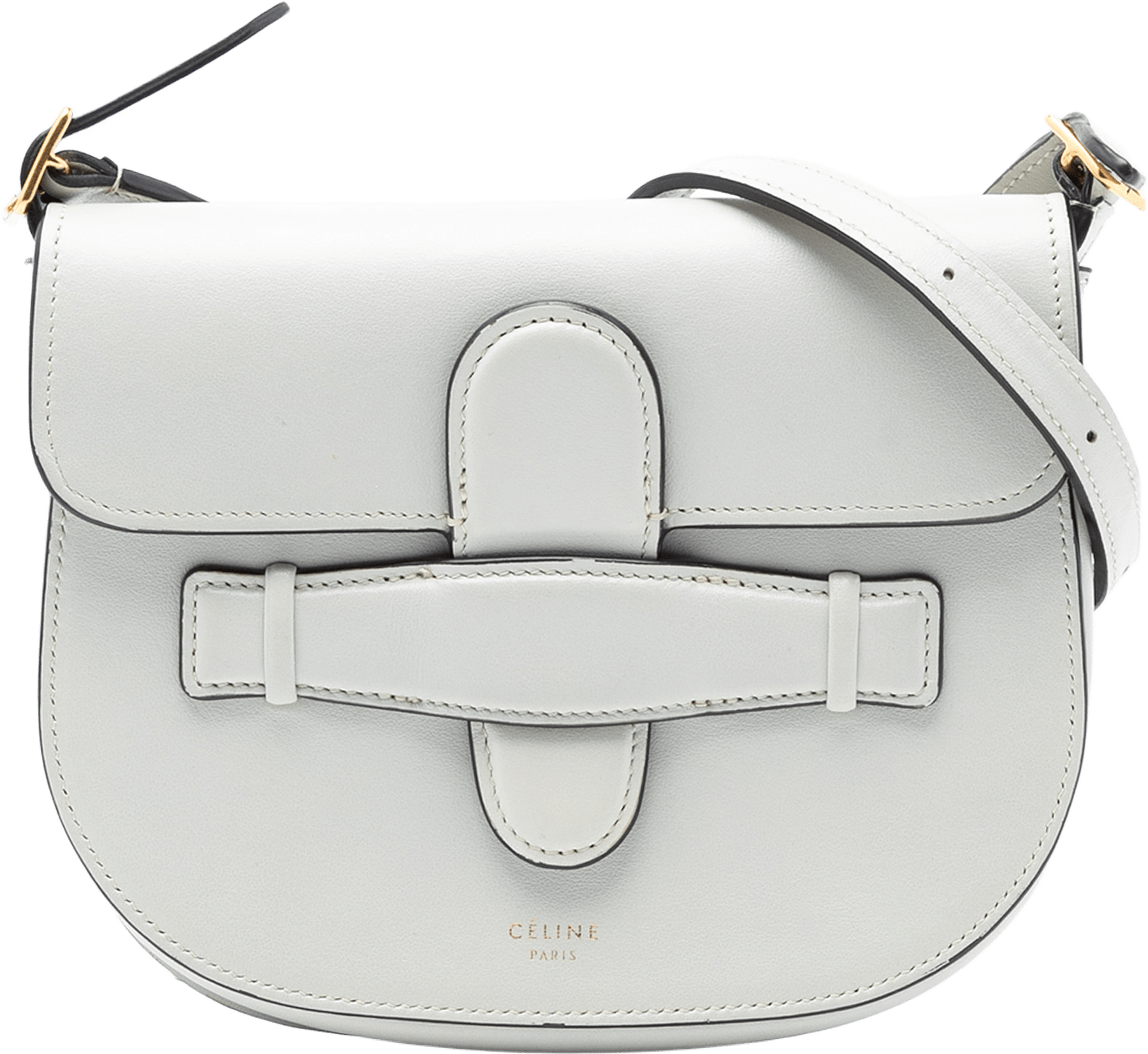 Celine Mini Smooth Calfskin Symmetrical Convertible Bag, från Luxclusif, i färgen light gray.