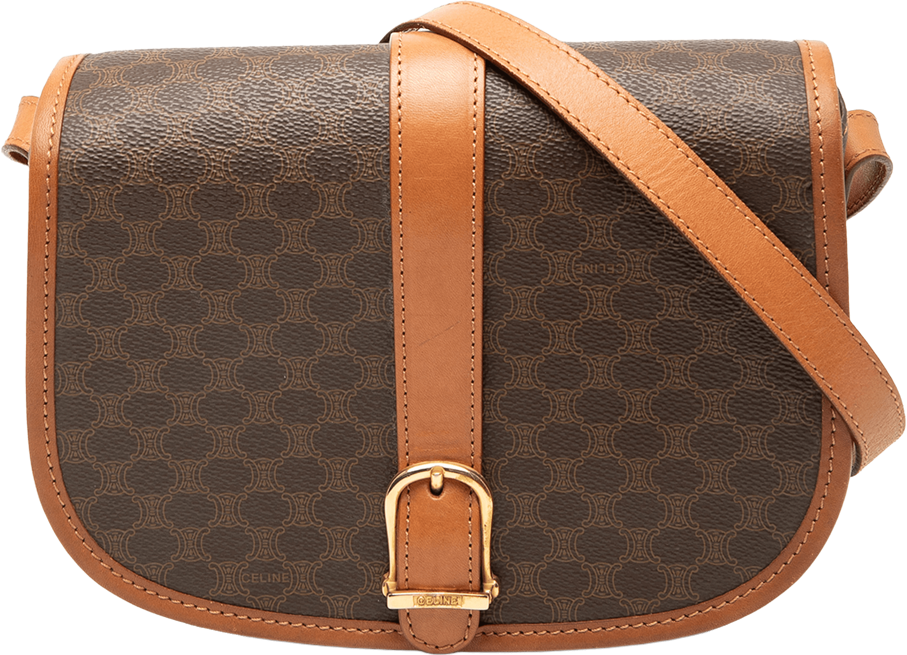 Celine Macadam Coated Canvas Crossbody, från Luxclusif, i färgen brown.