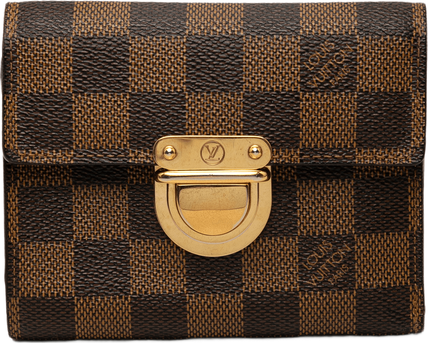 Louis Vuitton Damier Ebene Koala Wallet, från Luxclusif, i färgen brun.