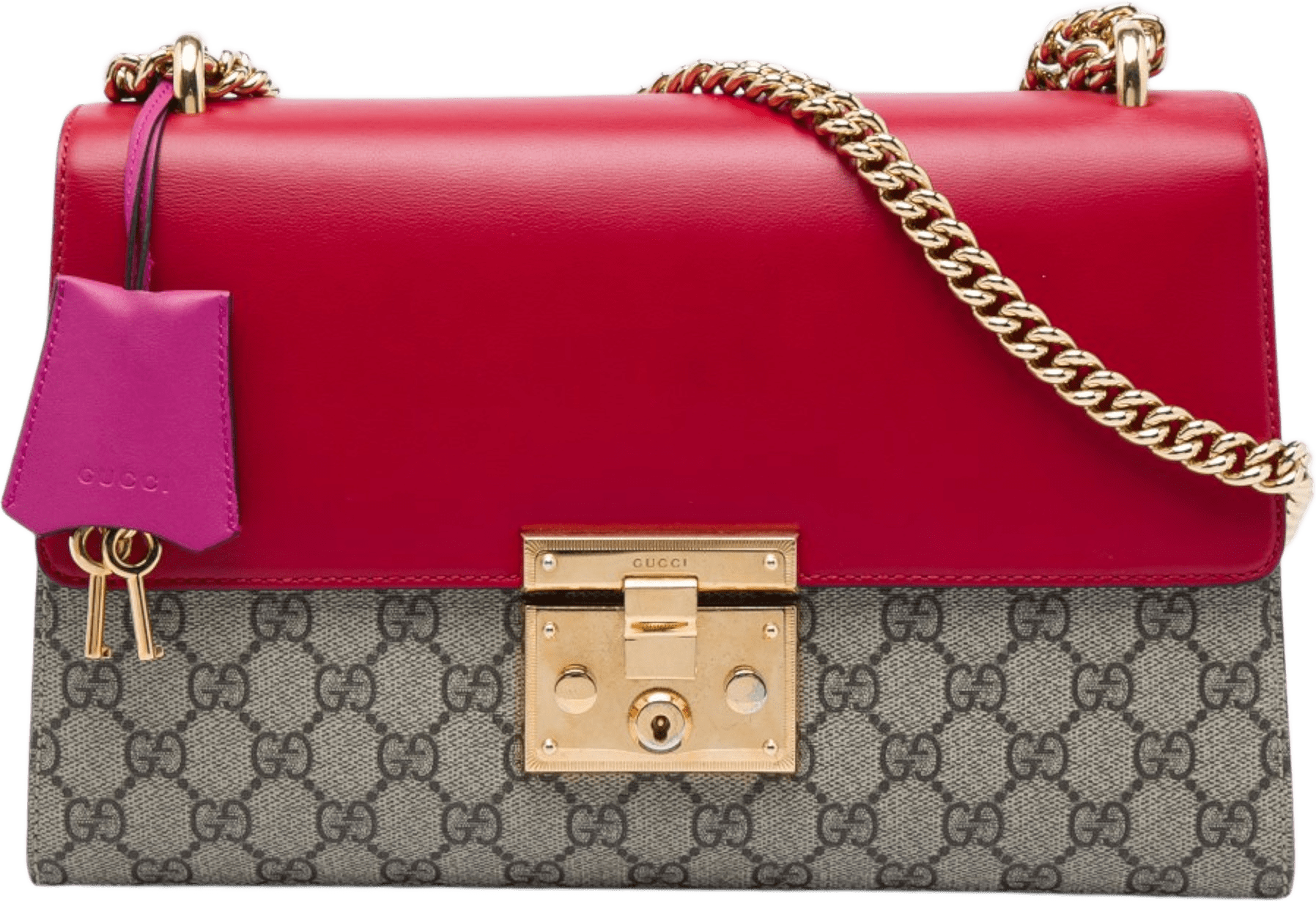 Gucci Medium Gg Supreme Padlock Shoulder Bag, från Luxclusif, i färgen beige.