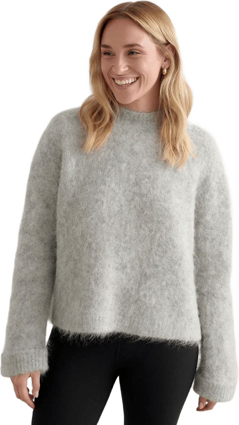 Grey Melange Alpaca Knit Sweater