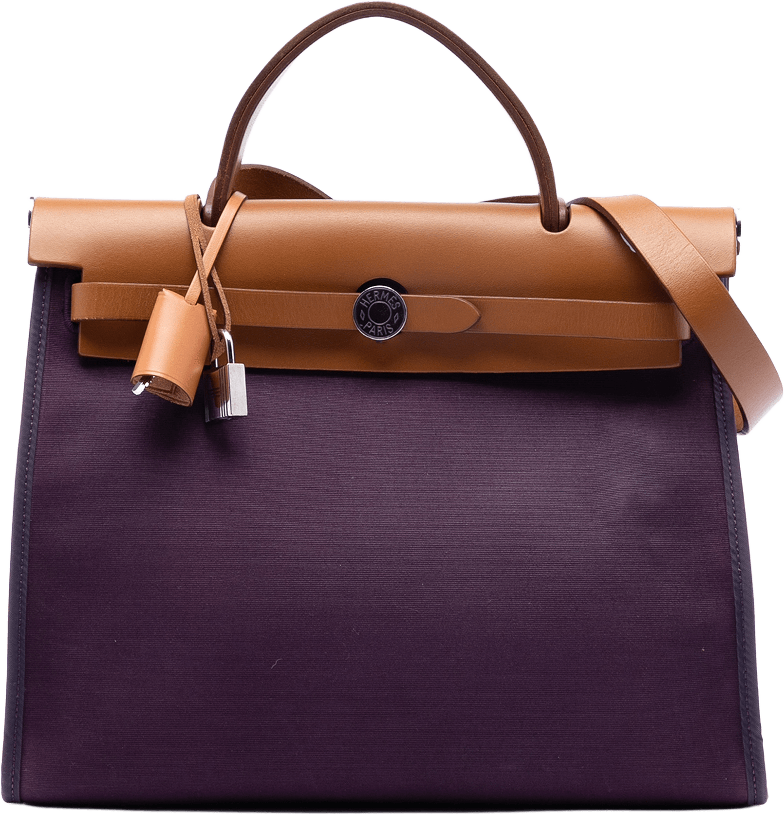 Hermès Toile Herbag Zip 31, från Luxclusif, i färgen plum.