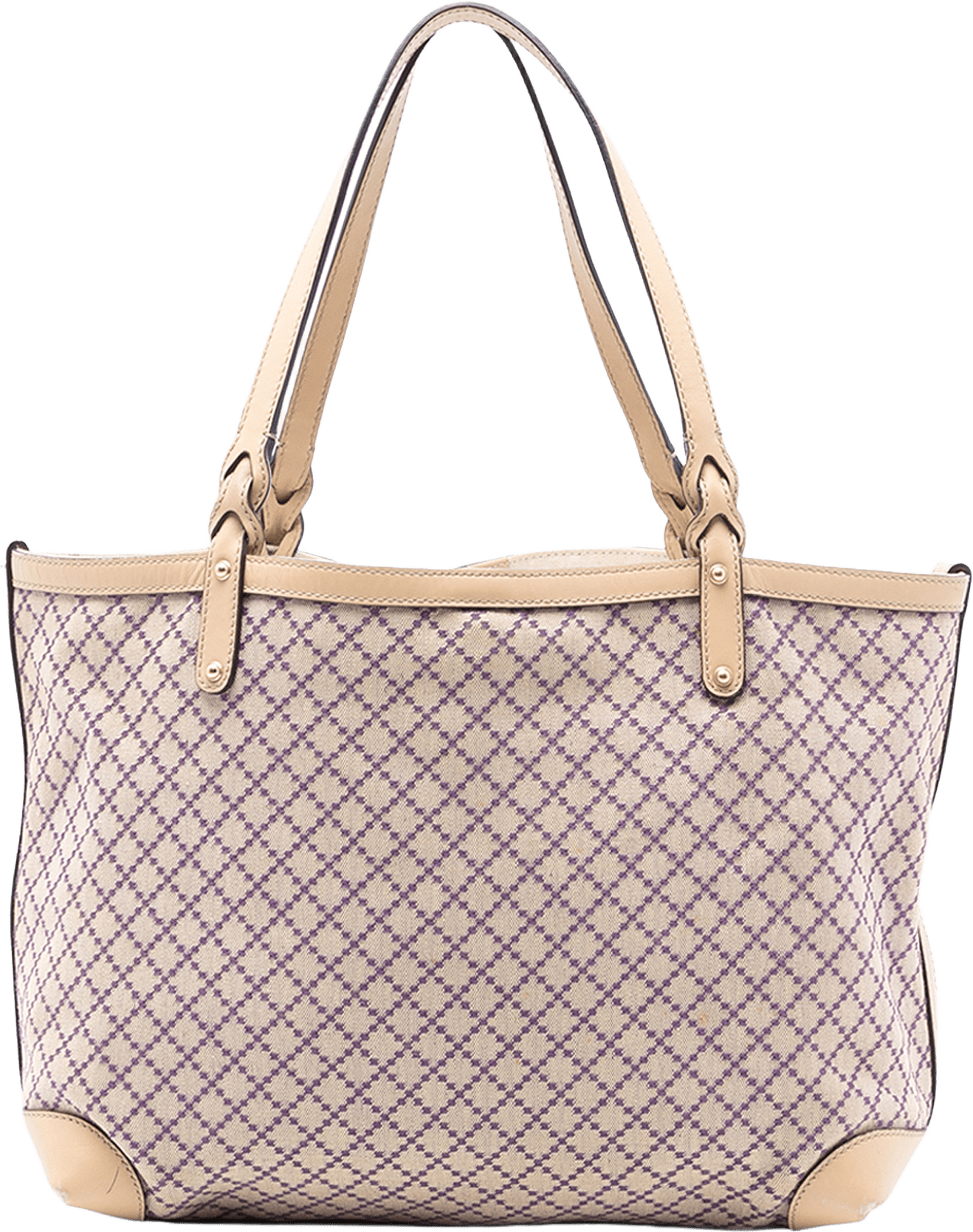 Gucci Medium Diamante Canvas Craft Tote, från Luxclusif, i färgen beige.