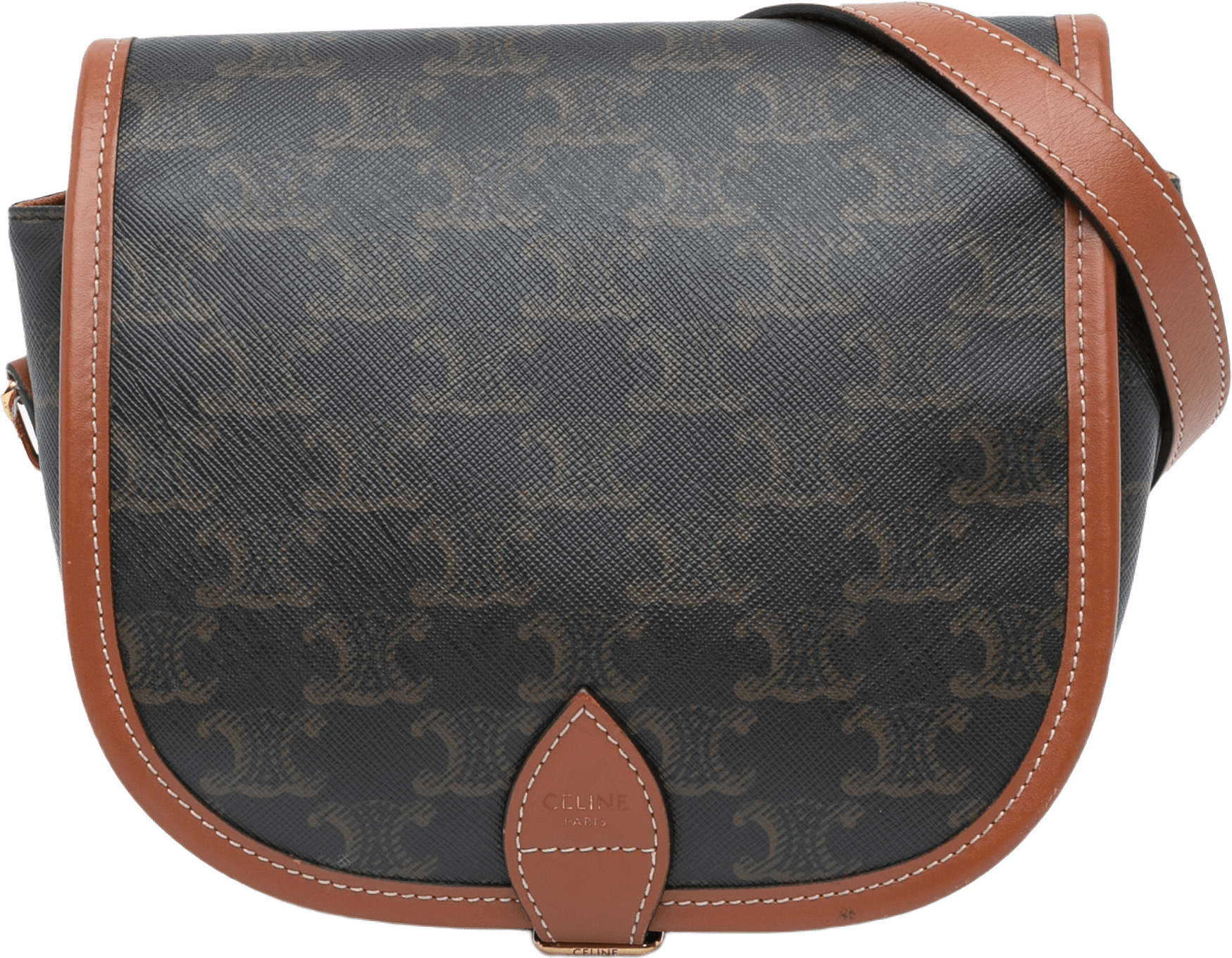 Celine Medium Triomphe Coated Canvas Folco Crossbody