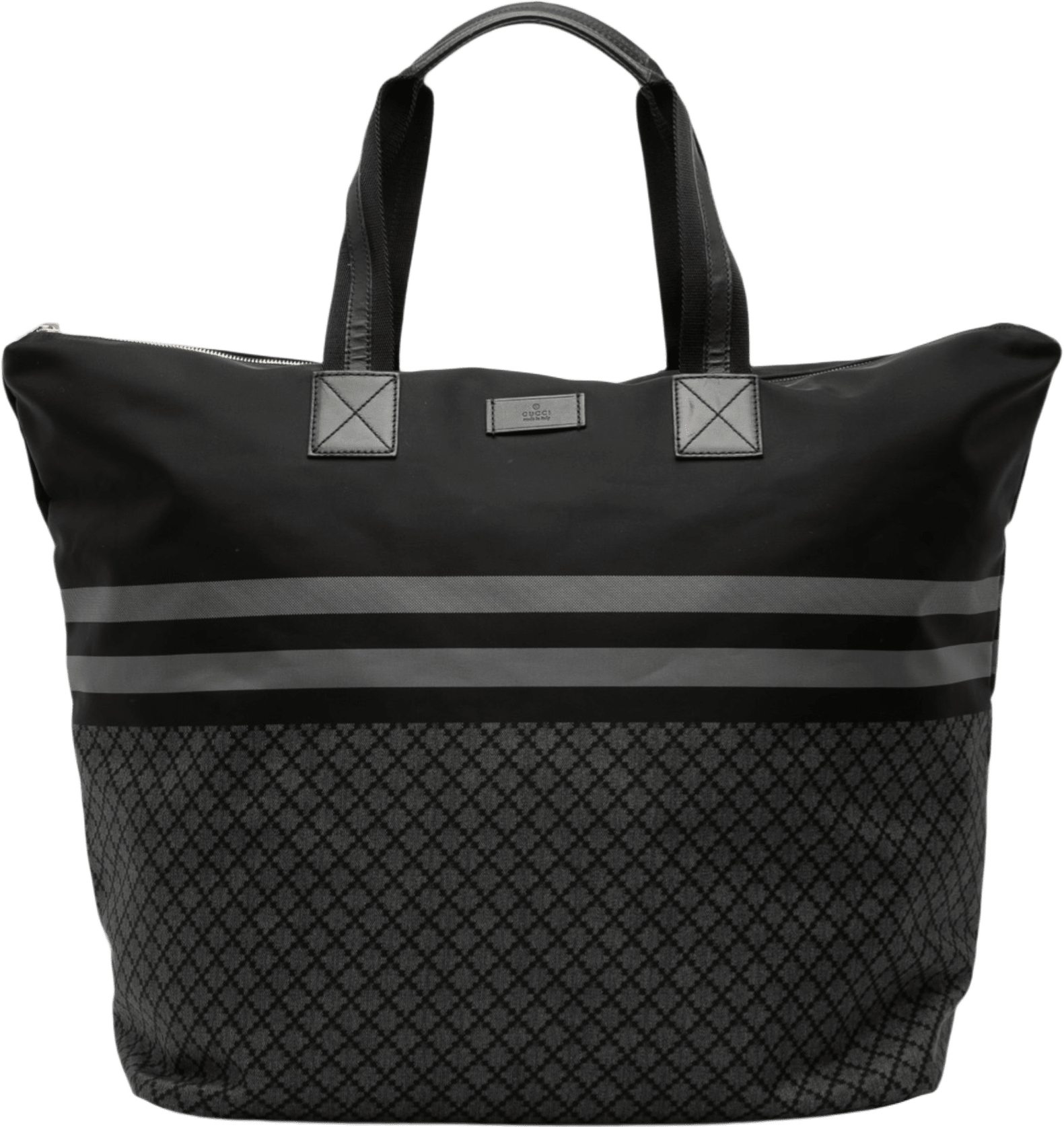 Gucci Diamante Nylon Web Tote, från Luxclusif, i färgen black.