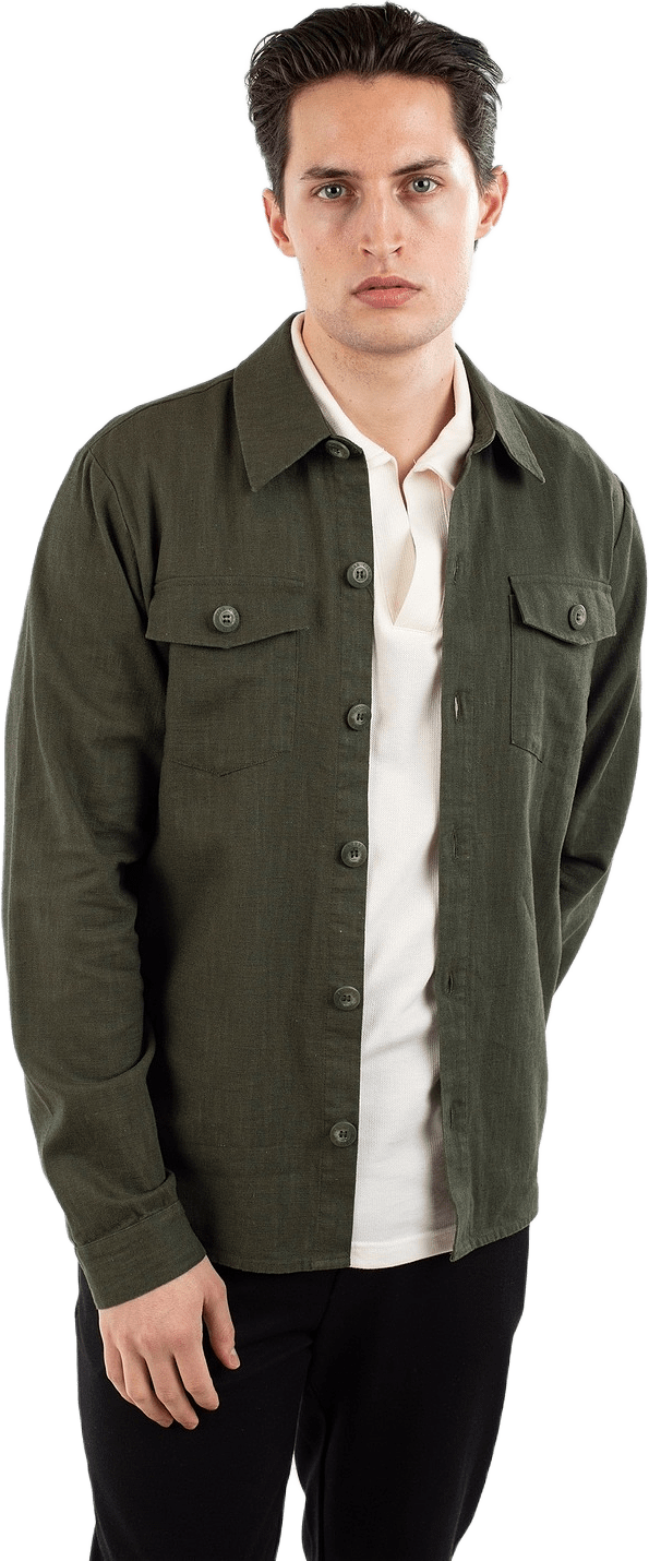 Dani Linen Overshirt, från Ciszere, i färgen green.