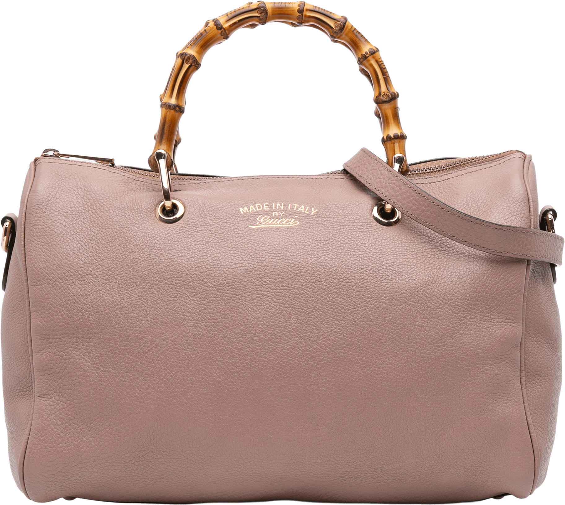 Gucci Calfskin Bamboo Shopper Boston Bag