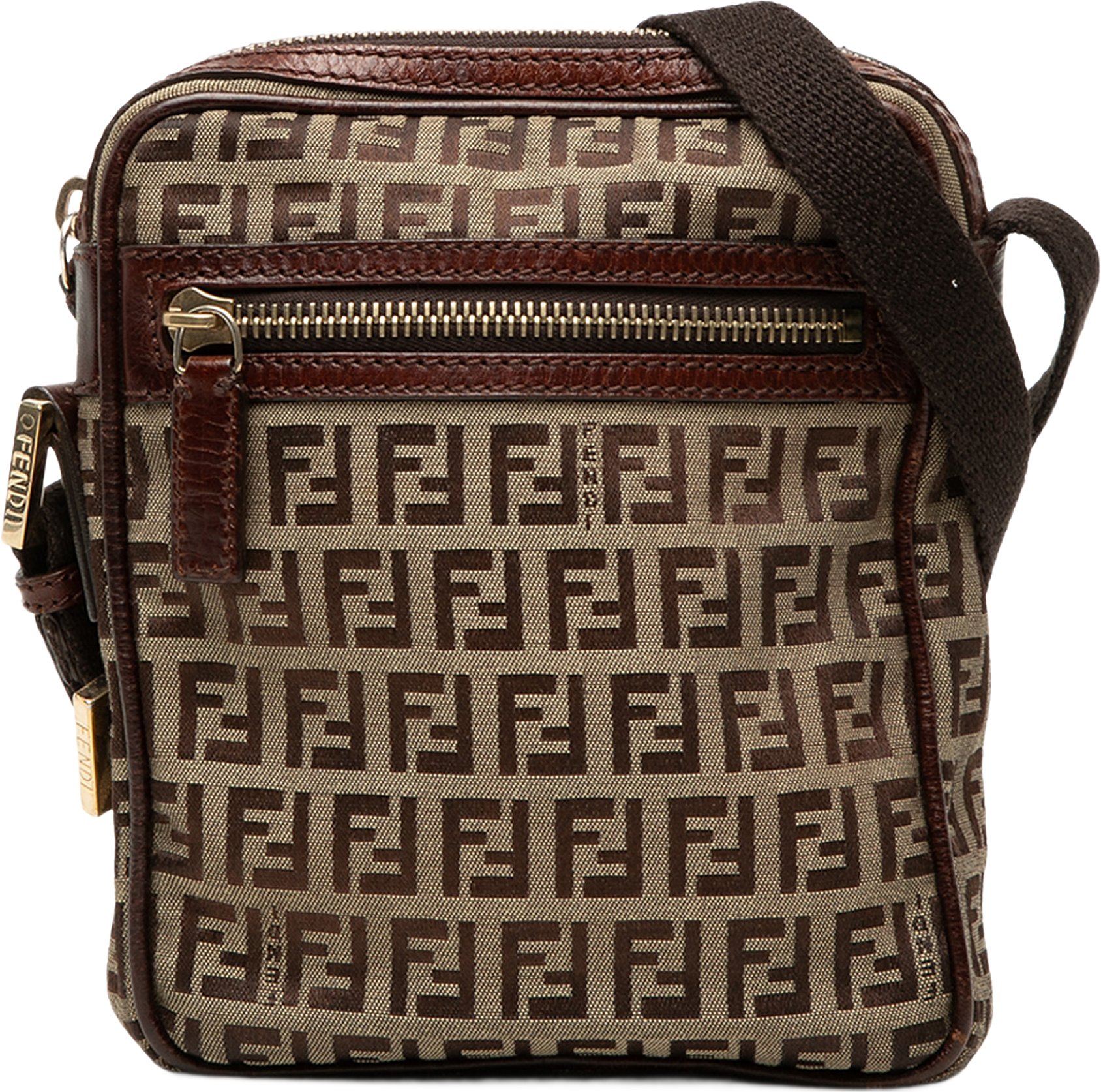 Fendi Zucchino Canvas Crossbody, från Luxclusif, i färgen beige.