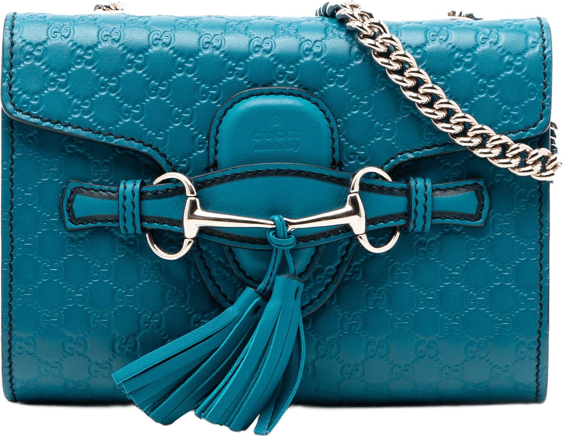 Gucci Mini Microguccissima Emily Crossbody, från Luxclusif, i färgen peacock.