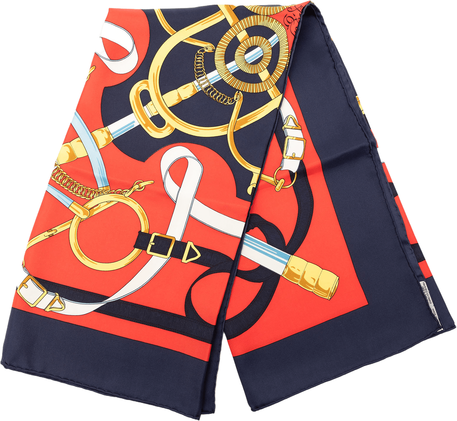 Hermès Eperon D Or Silk Scarf 90, från Luxclusif, i färgen red.