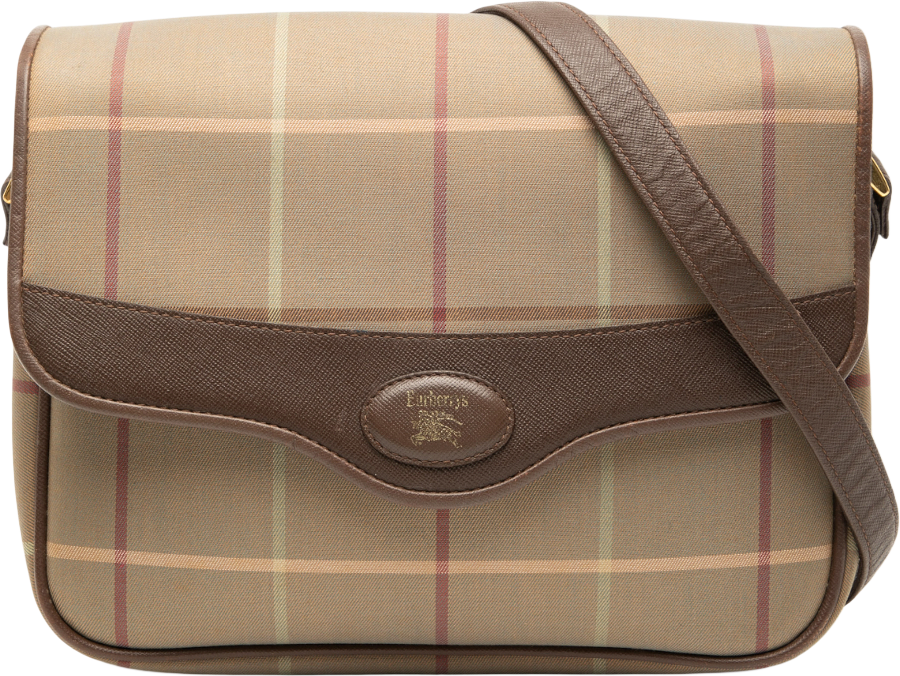 Burberry Vintage Check Crossbody, från Luxclusif, i färgen light brown.
