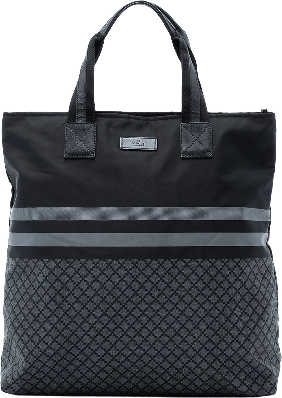 Gucci Diamante Nylon Web Tote, från Luxclusif, i färgen black.