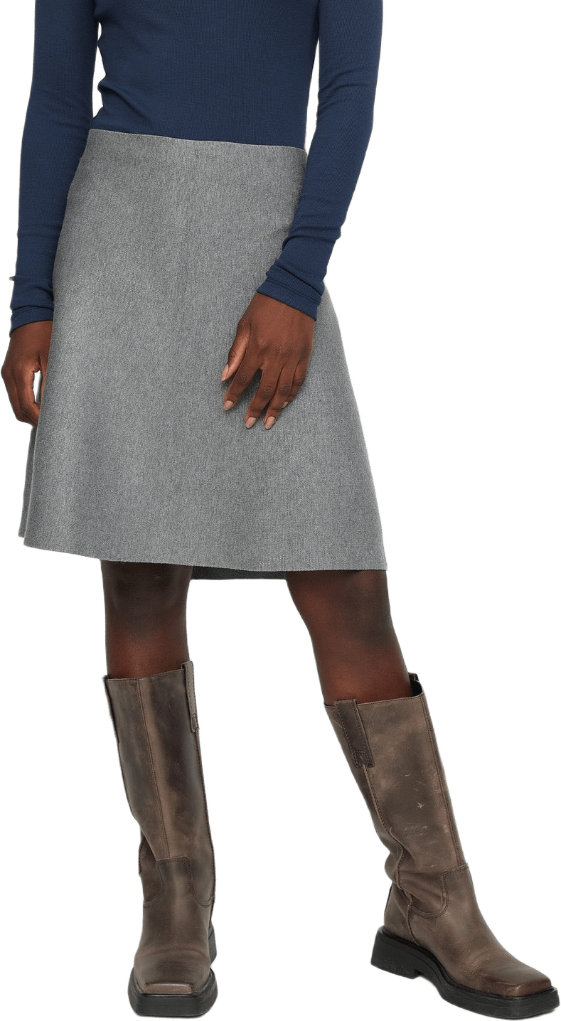Srhenrietta Short Skirt - Medium Grey Melange