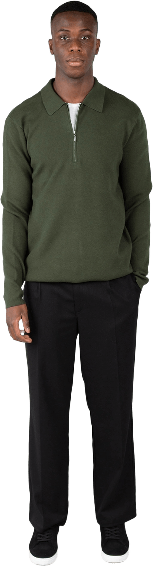 Caleb Knitted Half Zip, från Ciszere, i färgen green.
