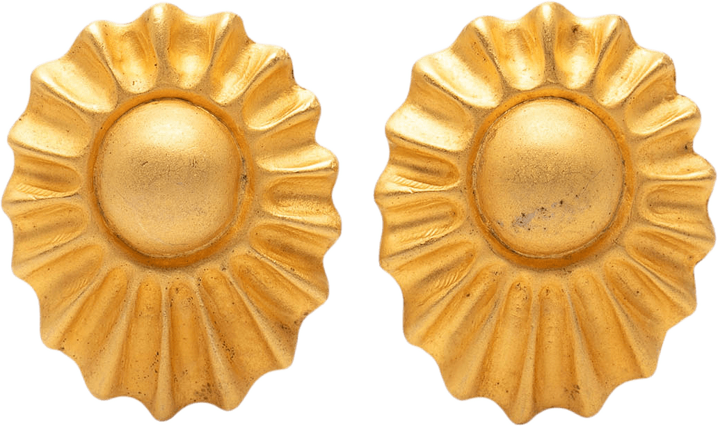Hermès Gold Plated Sun Clip On Earrings, från Luxclusif, i färgen guld.