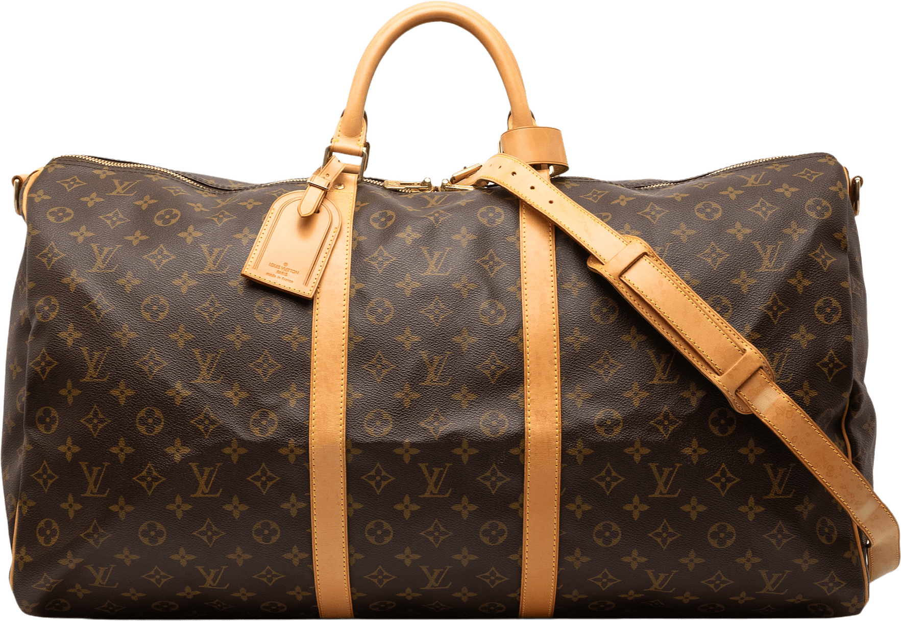 Louis Vuitton Monogram Keepall Bandouliere 60, från Luxclusif, i färgen brown.